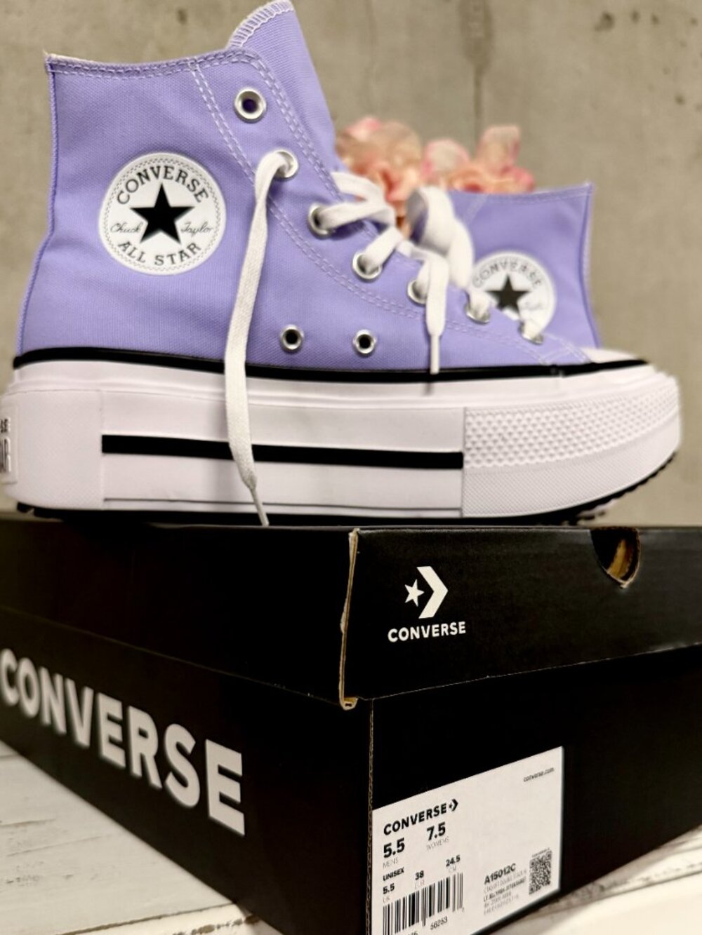 NWT Converse Chuck Taylor All Star Lift Double Stack High Violet Heat - Sz. 7.5